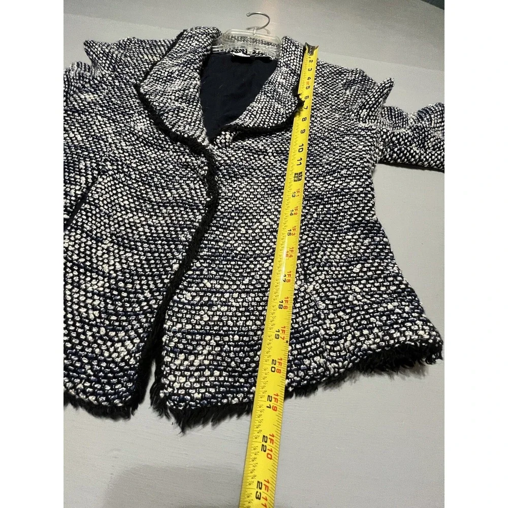 Chic Black and White Tweed Blazer
